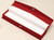 Red paper long bracelet gift box with white interior pad and veil cover. Also includes a snap button close.