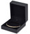 Designer matte black C bangle or bracelet jewelry box exterior with black veltex interior.