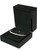 Glossy piano black wood c bangle or bracelet jewelry display or presentation box with black suede interior