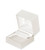Pearl off-white textured flap earring jewelry box with matching pearl off-white interior