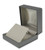 Dark grey textured medium earring or pendant jewelry box with champagne colored interior