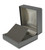 Dark grey textured medium earring or pendant jewelry box with dark gunmetal colored interior