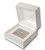 Pearl off-white textured medium single ring jewelry box with champagne interior