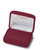 Dior red / burgundy velvet exterior double slot ring box with matching color interior and white satin top puff.