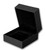 Designer matte black large double ring jewelry box exterior with soft black veltex interior