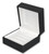 Designer matte black large double ring jewelry box exterior with pearl luna interior