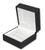 Designer matte black large single ring jewelry box exterior with pearl luna interior