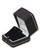 Black velvet earring stud jewelry box with matching bengaline, gold trim and gold push button.