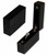 Slim matte black wood engagement ring proposal box.  Gold hinge with magnetic closure.