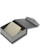 Dark grey textured medium earring or pendant jewelry gift box with light champagne interior and snap button closure