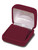 Dior red/burgundy velvet exterior medium earring or pendant box with matching color interior and white satin top puff.