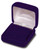 Blue velvet exterior medium earring or pendant box with matching color interior and white satin top puff.