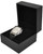Textured black paper watch jewelry box with black suede interior