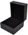 Textured black paper watch jewelry box with black suede interior