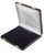 Black velvet large necklace jewelry box with matching bengaline, gold trim and two gold latches