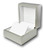 Glossy champagne wood medium earring or pendant box with cool off-white leatherette interior.