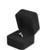 Fully body black suede large ring jewelry gift and presentation box