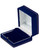 Dark Blue velvet medium flap earring jewelry box with matching bengaline, gold trim and gold push button.