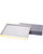 Medium pearl or utility or charm jewelry box with grey exterior with gold printed rim, gold foil bottom and velvet insert.