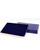 Medium pearl or utility or charm jewelry box with blue exterior with gold printed rim, gold foil bottom and velvet insert.