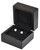Dark patterned wood earring or pendant jewelry display or presentation box with black suede interior