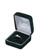 Soft black suede single ring jewelry gift box with matching suede interior.