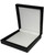 Glossy piano black wood necklace jewelry display or presentation box with light pearl off-white interior