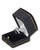 Black velvet hook ring jewelry box with matching bengaline, gold trim and gold push button.