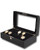 High gloss black 10 watch storage box with glass lid