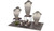 Two foot jewelry display window showcase solution - image featuring items in Paradiso Linea with Ebony Wood and Stainless Steel risers