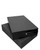 Extra large glossy black necklace box closed with silver round lock and matte black packer