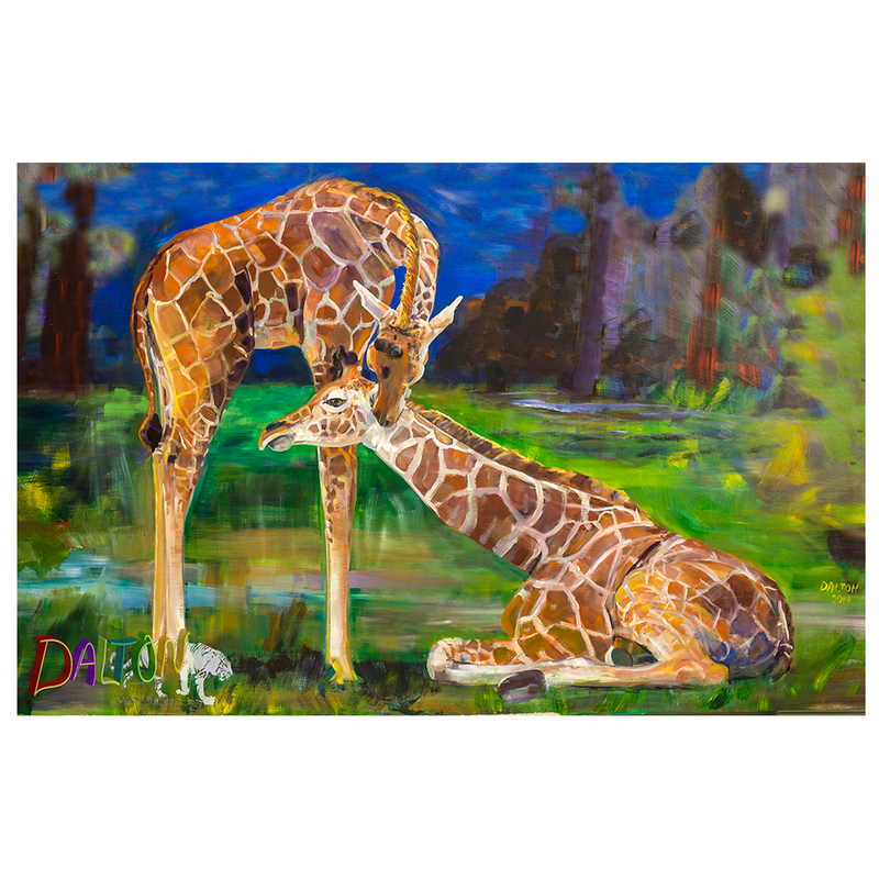Giraffes - Print on Canvas with white canvas border - 24" x 14" - $79.00