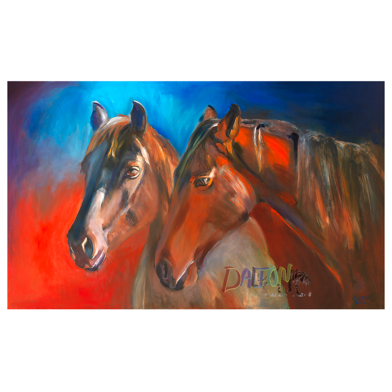 Horses - Print on Canvas with white canvas border - 24" x 18" - $79.00