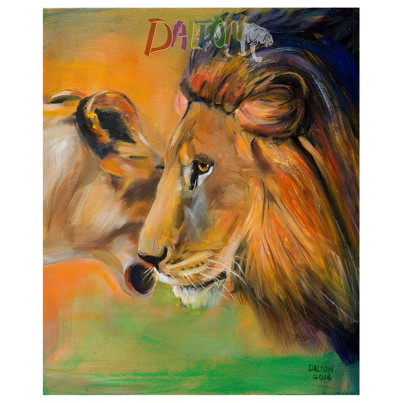 Lions - Canvas Print: with white canvas border - 17" x15" - $69.00