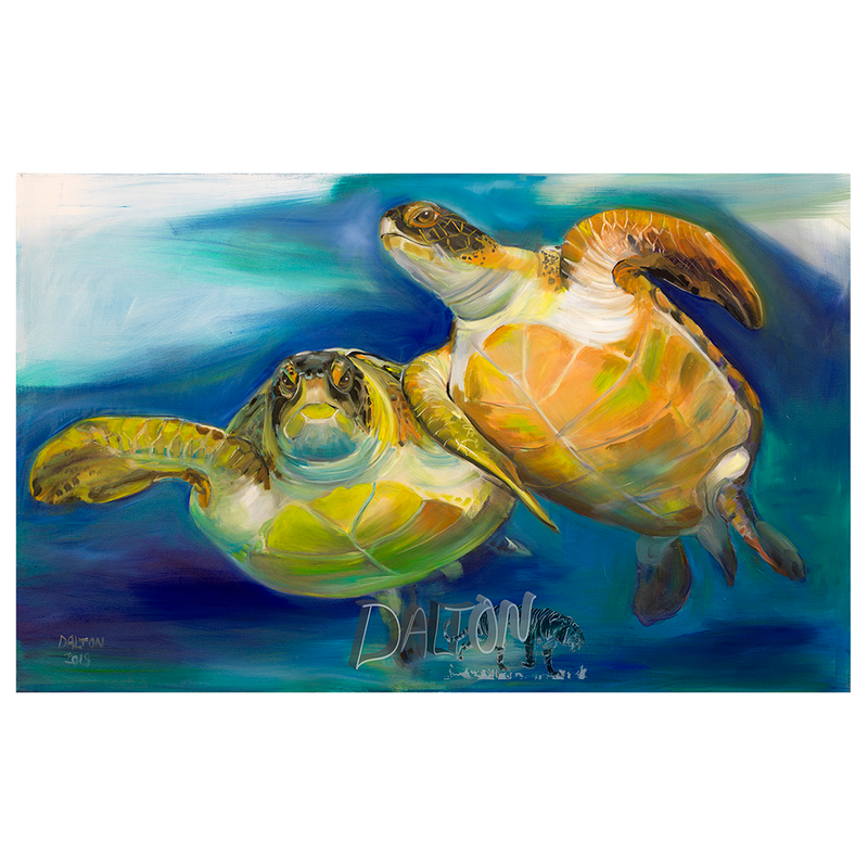 Sea Turtles - Canvas Print: with white canvas border -17" x 15"  -$69.00