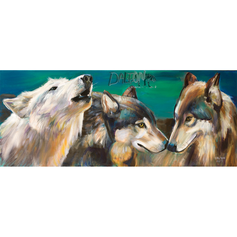 Wolf Pack - Original: Oil Painting 24" x 48" - $1500.00
