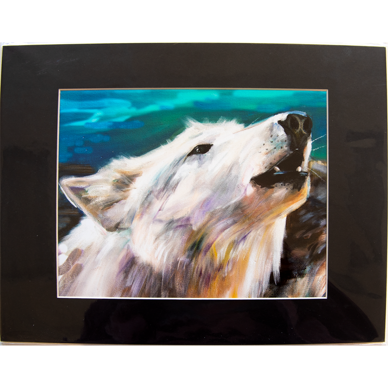 Wolf Pack 1- Matted: print framed with black matt, clear glassine cover - 11" x 14" - $23.00