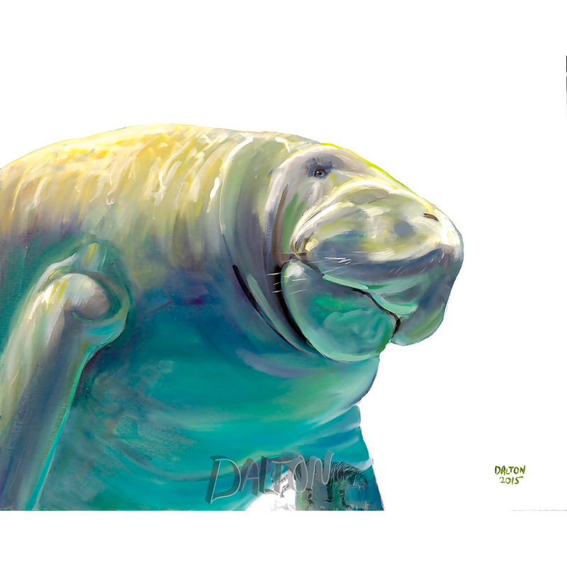 Manatee - Original: Oil Painting - 24" x 30" $800.00