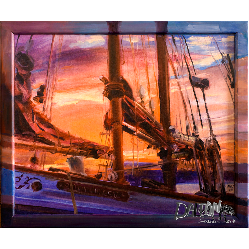 Sails - Framed: Hand-painted frame over canvas print - 25" x 21" - $119.00