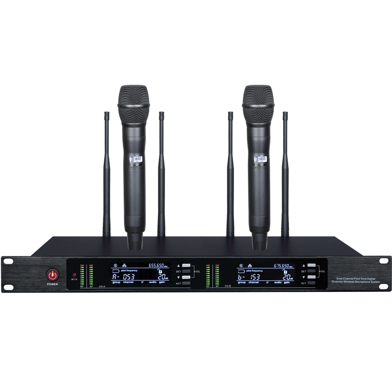 UHF True Diversity Performance Wireless Microphone 2 Channel (E02)