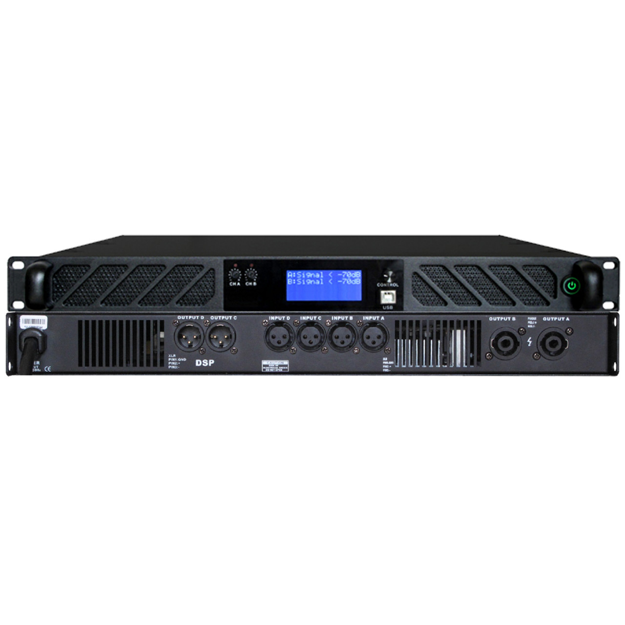 1U 2-Channel DSP Digital Power Amplifier (Class D)