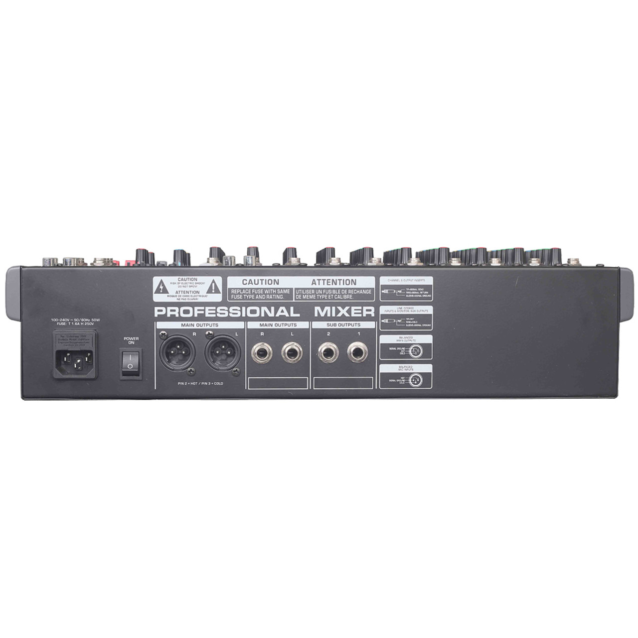 Professional 8-Channel Mixer with Groups Output