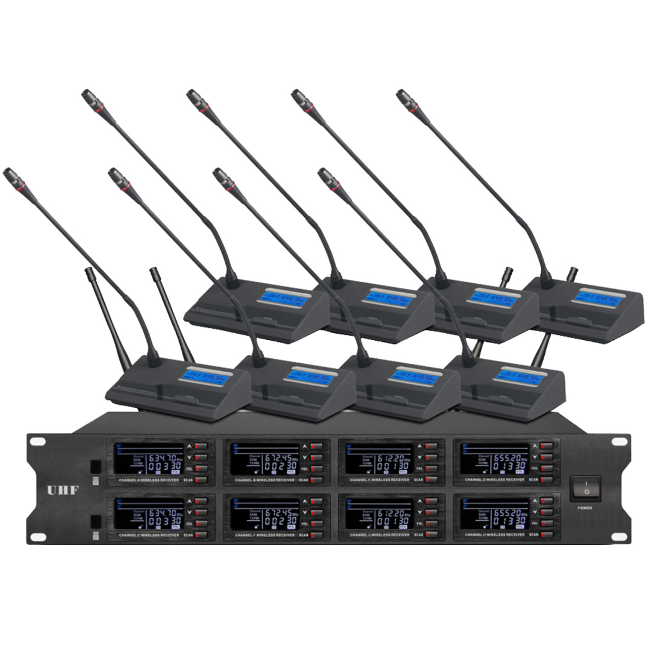 UHF Professional Wireless Conference Microphone 8 Channel (A53)