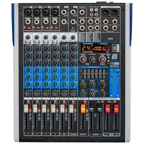 8 Channel Professional Mixer with 2 Groups