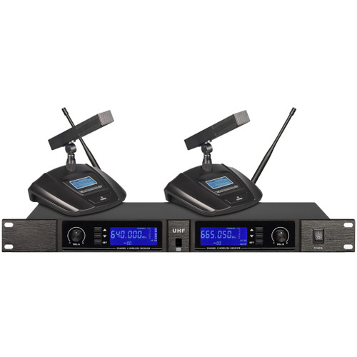 UHF Professional Wireless Conference Microphone 2 Channel (A69)