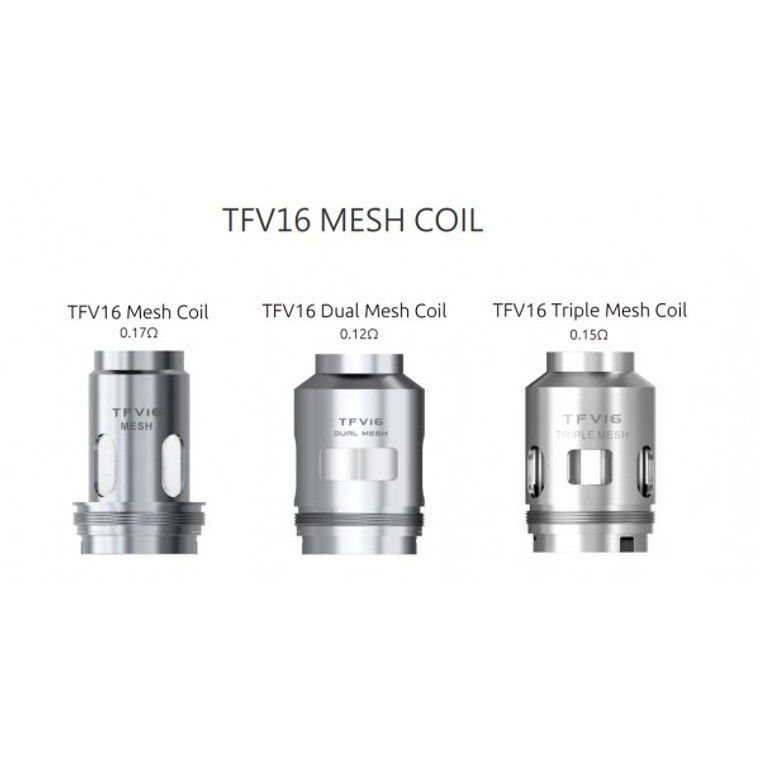 SmokTech TFV16 Mesh 3pk Coils

These brand new mesh coils for the SmokTech TFV16 Tank are honeycomb structured, made of nickel-chrome and consists of multiple structurally stable hexagons that enable the mesh wire heating elements to heat more quickly and evenly.

Every drop of the e-liquid can be fully heated through these small holes, obtaining more exquisite atomization and restoring the original flavor of the e-liquid. The massive cloud and dense flavor will make you feel like a king!

TFV16 Mesh Coil

Resistance: 0.17Ω

More stable heating elements

Enlarged heating area

Unique taste and pure flavor

Best: 120W

TFV16 Dual Mesh Coil

Resistance: 0.12Ω

Two mesh holes for dual coil structure

Superior wicking capability

Massive cloud production and rich flavor

Rated: 80-160W / Best: 120W

TFV16 Triple Mesh Coil

Resistance: 0.15Ω

Three separate mesh holes

Widened heating area for quicker ramp-up time

Great cloud production and superior flavor

Best: 90W

Available in packs of 3.