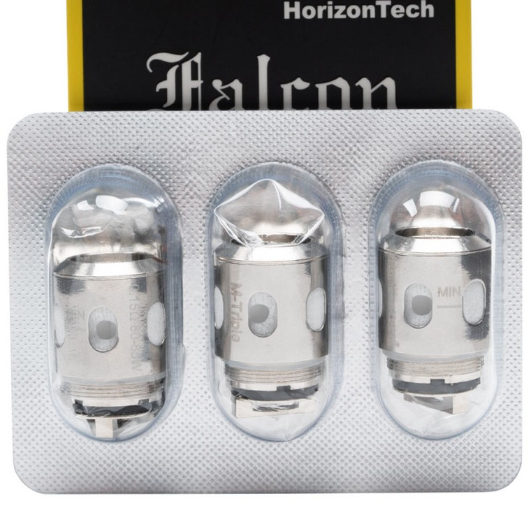 Horizon Falcon Replacement Coils 3pk

The Falcon Coils are compatible with all Falcon Series Tanks. The Falcon Coil has several new and truly innovative designs using a blend of natural flax, fibers, mesh, flax paper and wood pulp. This system is revolutionary for better wicking and amazing flavor unique to the Horizon Falcon Series Tanks. The new M6 and M8 Coils utilize parallel grid tube-shaped integrated mesh coil technology to further improve closed-loop heating and enhance control power of the core to provide fuller and softer vapor volume, and a longer service life. The coil variations are all suitable for vaping at 80W or less and so work great on just about any regulated mod currently available.

M8 Coil - 0.15Ω

Rated 65W to 70W

M6 Coil - 0.15Ω

Rated 65W to 70W

F1 Coil - 0.2Ω

Rated for 80W

M1 Coil - 0.15Ω-0.03Ω

Rated 70W to 80W

F2 Coil - 0.2Ω

Rated for 80W

F3 Coil - 0.2Ω

Rated for 70W

M2 Coil - 0.16Ω

Rated 70W to 80W

M-Triple Coil - 0.15Ω

Rated 80W to 85W

M-Dual Coil - 0.38Ω

Rated for 80W

M1+ Coil - 0.16Ω

Rated for 75W

Sold in 3 packs.