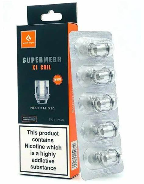 The Geek Vape Super Mesh, IM, & Aero Mesh Coils (5-Pack) are the newest coils for a selective of tanks on Geek Vape's incredible line-up, such as the Cerberus Tank, Aero Mesh, & Shield Tank.

Compatibility:
Hellvape Fat Rabbit Tank
Geek Vape Cerberus Tank
Geek Vape Aero Mesh Tank
Geek Vape Shield Tank
Geek Vape Aegis Solo 100W Kit
Geek Vape Aegis Mini 80W Kit
Geek Vape Aegis X 200W Kit (Regular Edition only)
Geek Vape Aegis Legend 200W Kit (Regular Edition only)

The Geek Vape Super Mesh & IM Series are not cross-compatible with the Zeus Z Coils or the MeshMellow MM Coils.