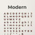 Every character available in the Modern font — A to Z, a to z, 0 to 9, and punctuation including a slash and an ampersand — 3D printed outdoor house numbers and letters