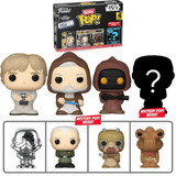  Funko Bitty Pop! Star Wars Luke Skywalker Obi Wan Jawa Mystery 4 Pack Figures 